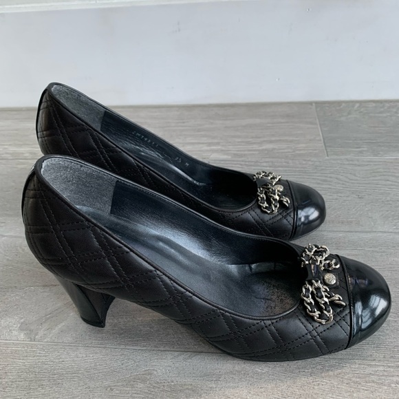 Stuart Weitzman Black Quantas Quilted Nappa Bow Pumps In Size Women’s 9.5M - Picture 6 of 12